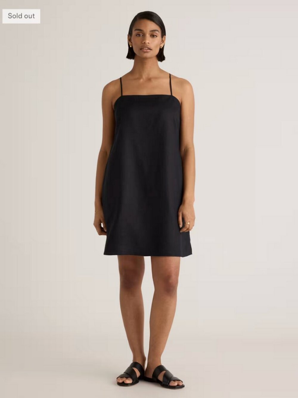 Quince 100% European Linen Spaghetti Strap Tie Mini Dress